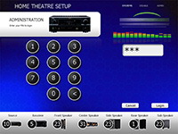 home theater touch screen interface software
